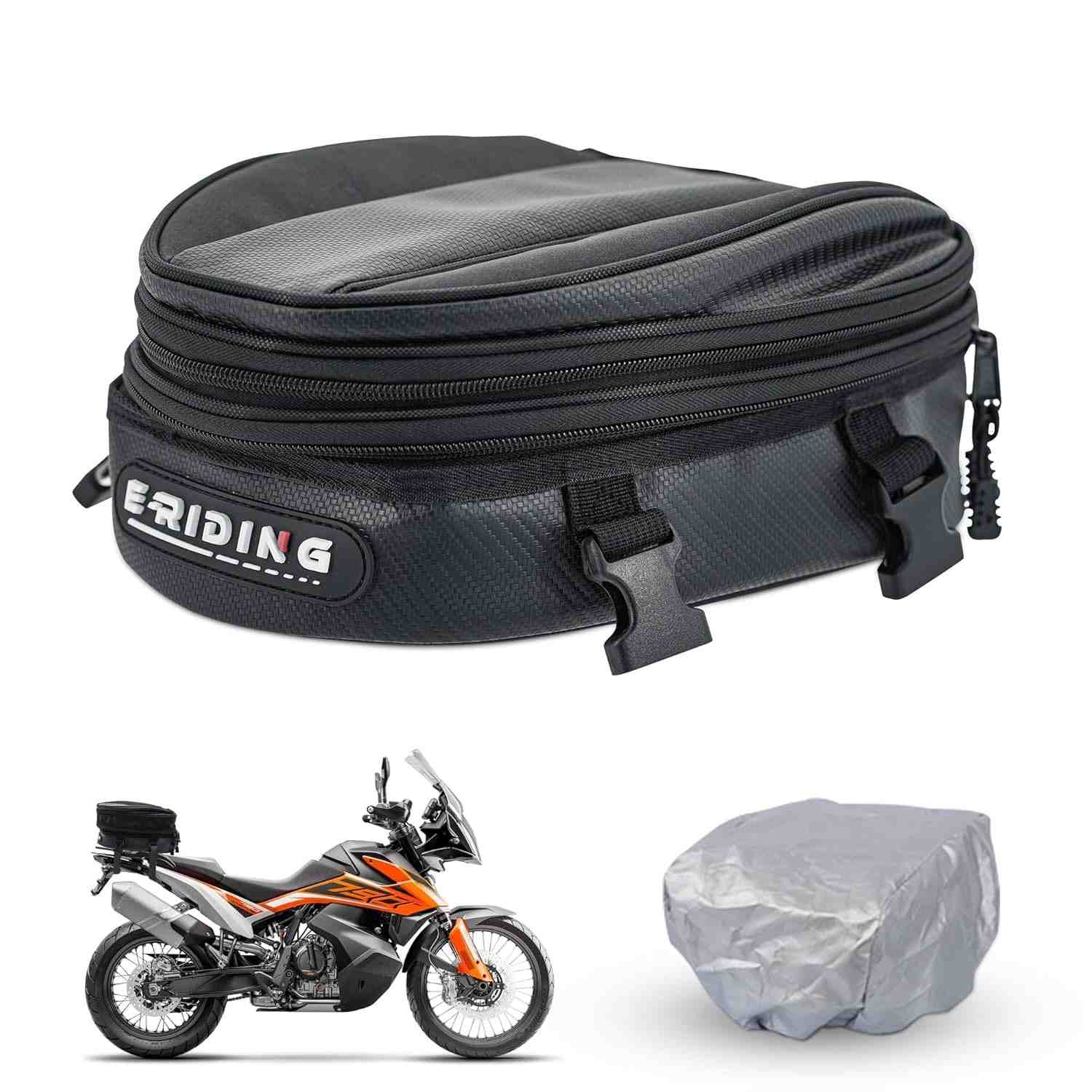 Bolsa Traseira Moto 15L Impermeável Couro Sintético - Aventura e Praticidade