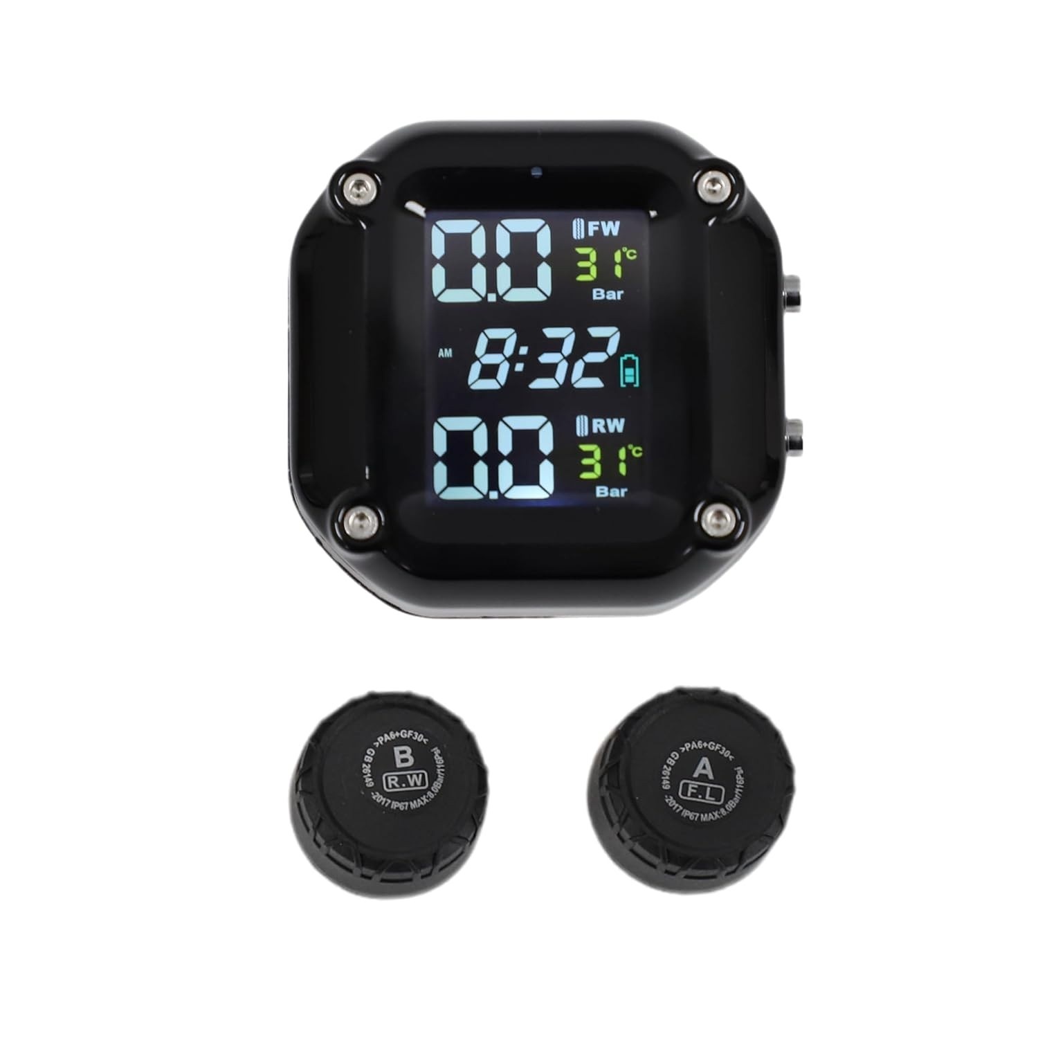 Sistema Monitoramento Pressão Pneu Moto 433/315MHz - Segurança e Controle Total