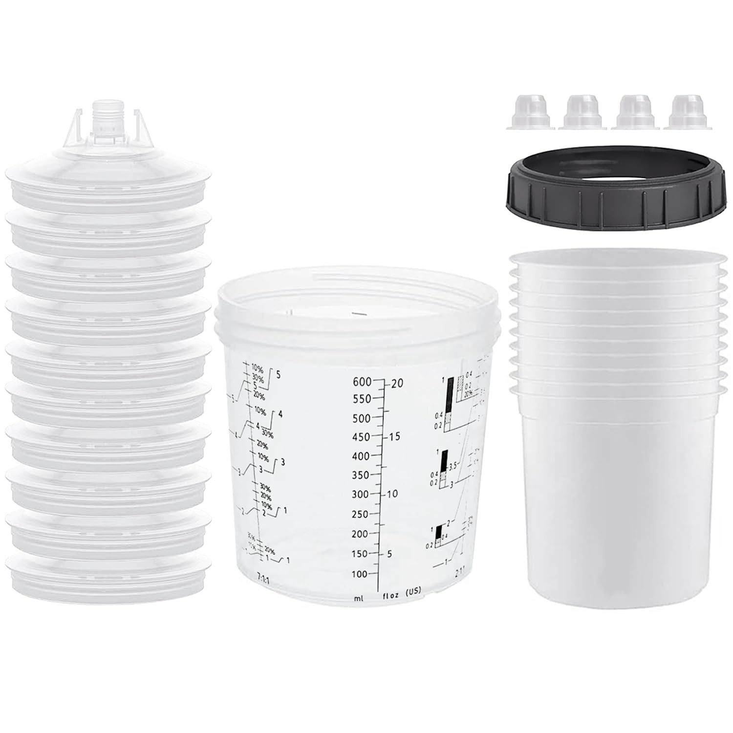 Copo Descartável para Pistola de Pintura Automotiva - Sistema 1.0 590ml com Filtro