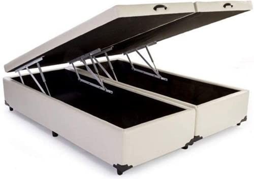 Cama Box Queen Size com Baú de Armazenamento e Pistão a Gás - Design Bipartido Moderno