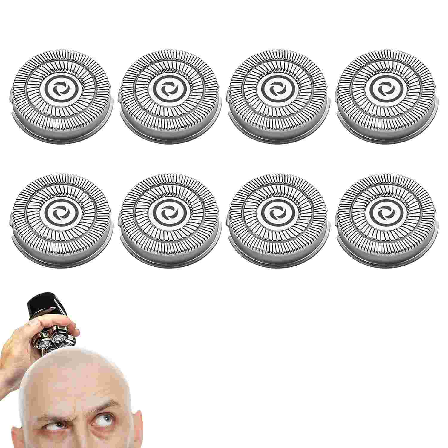 Lâminas de Reposição Skull Shaver - Pacote com 8 Unidades para Pitbull Gold/Platinum Pro