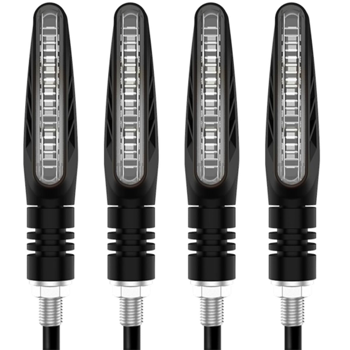 Kit 4 Setas LED Pisca Sequencial Moto Slim Palito Universal 12V - Estilo Esportivo e Tuning