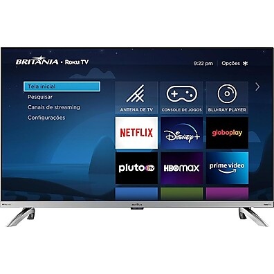 Smart TV Britânia 32” HD com Roku: Entretenimento Total em Casa