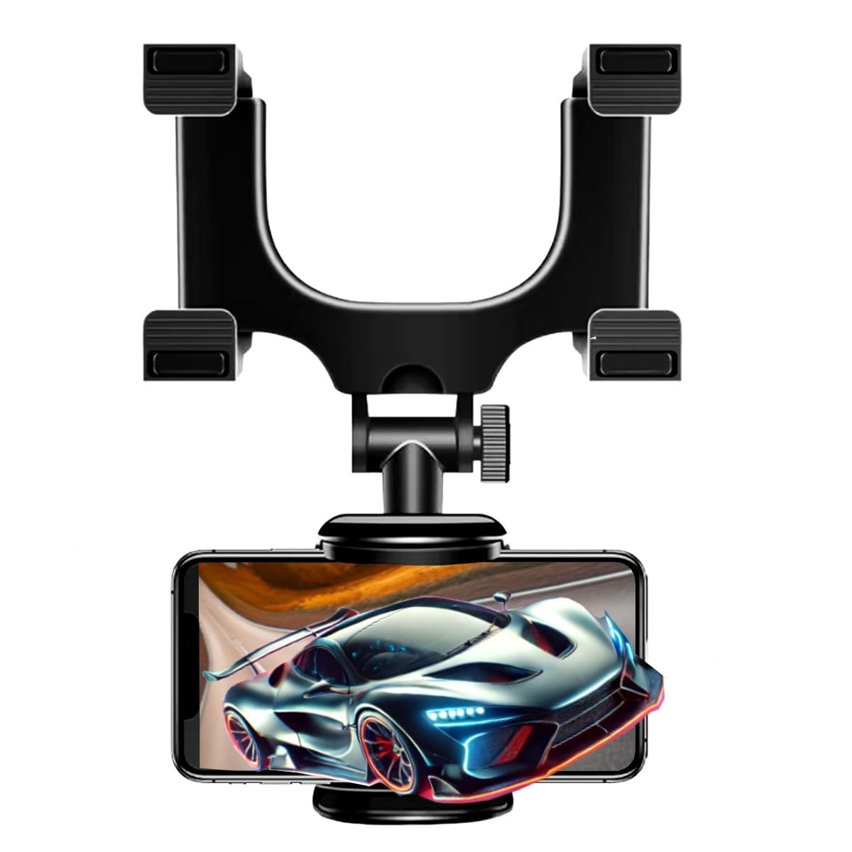 Suporte de Celular Universal para Retrovisor: GPS e Smartphone 360° Giratório