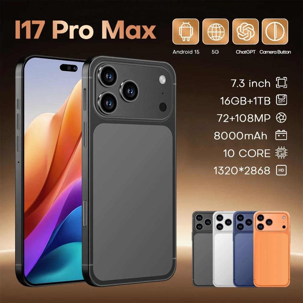 Smartphone i17 Pro Max 2025: 1TB, 16GB RAM e Bateria 8000mAh