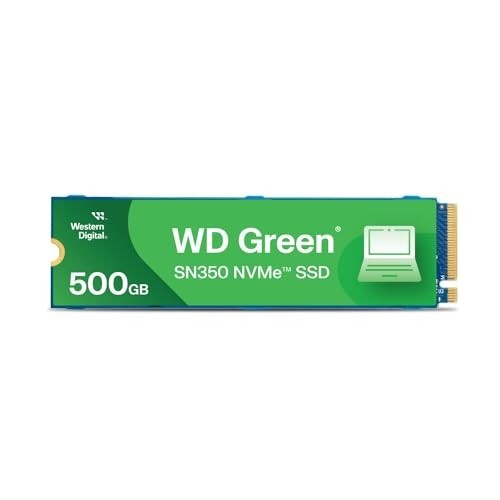SSD WD Green SN350 500GB NVMe M.2 2280 (Leitura até 2400MB/s e Gravação até 1500MB/s)