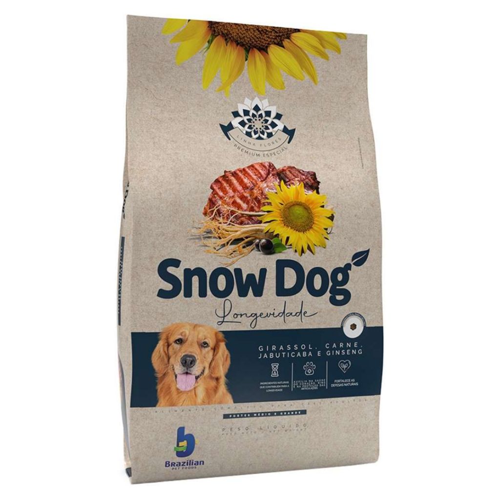 Snow Dog Flores Longevidade: Ração Premium Anti-Idade