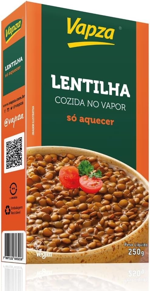 Lentilha 250G Só Aquecer Vapza Peso líquido 250g