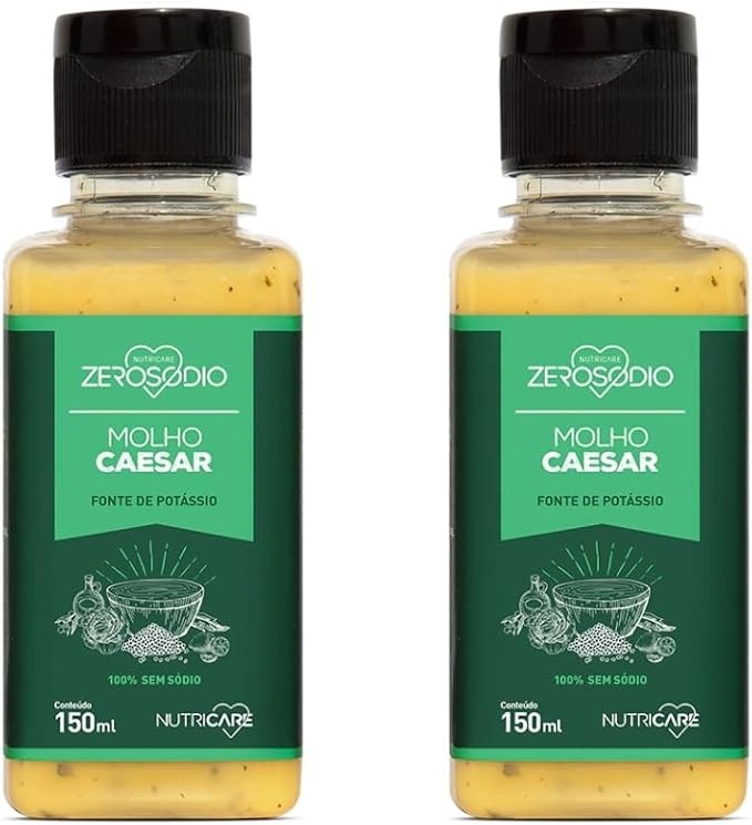 2 UND MOLHO PARA SALADA VEGANO SEM SÓDIO SABOR CAESAR 150ML ZERO SÓDIO