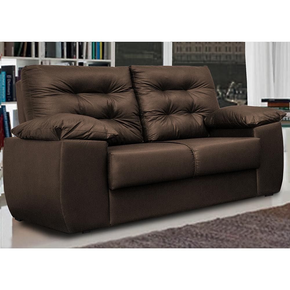 Sofá 2 Lugares Courino Marrom: Luxo e Conforto