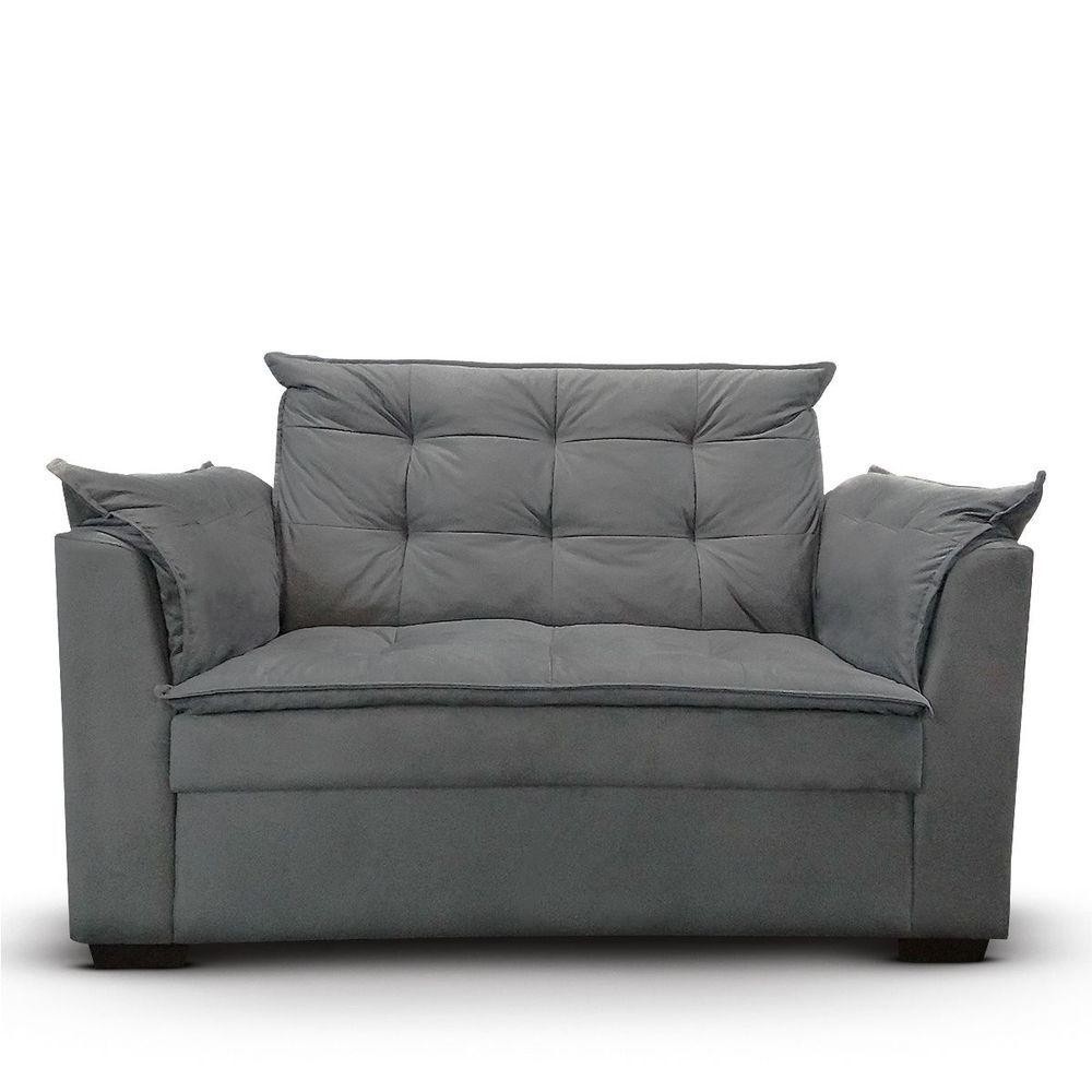 Sofá 2 Lugares Suede Cinza: Conforto Moderno