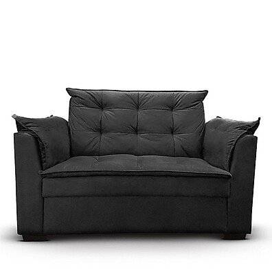 Sofá 2 Lugares Suede Preto: Conforto Moderno