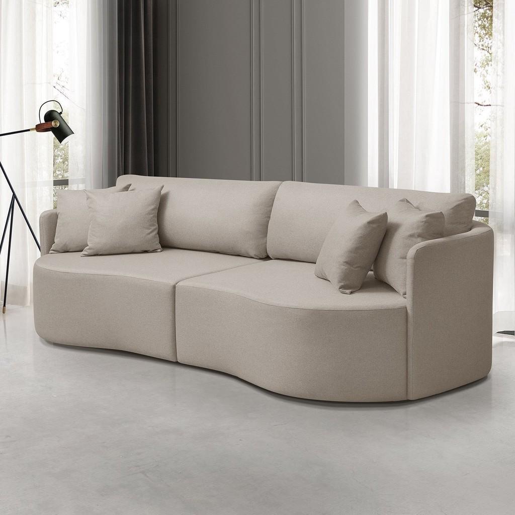 Sofá 3 Lugares Bege Dakota: Conforto Moderno