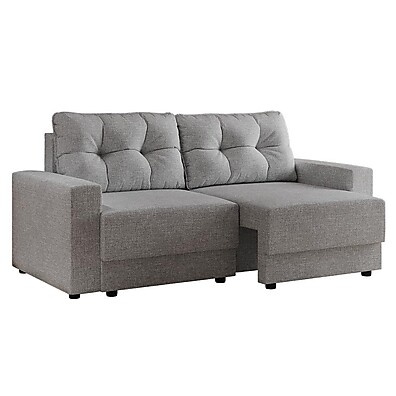 Sofá 3 Lugares Retrátil Lubeck: Conforto em Linho Cinza