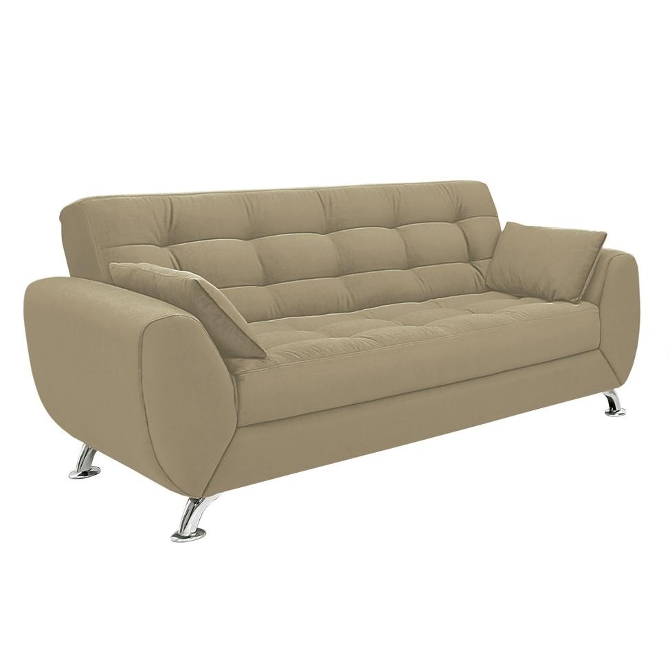 Sofá 3 Lugares Suede Bege: Conforto e Estilo