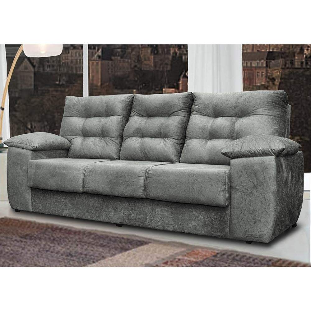 Sofá 3 Lugares Suede Cinza: Conforto e Estilo!