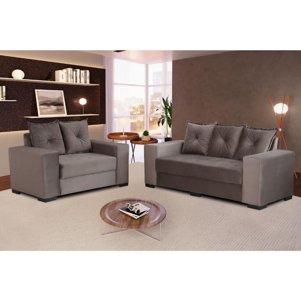 Sofá 3x2 Lugares Cinza Siena: Conforto e Design!