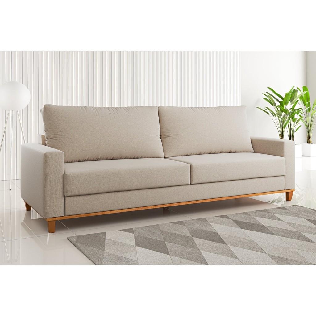 Sofá 4 Lugares Ares Bege: Conforto e Estilo!