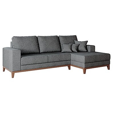 Sofá Belgrado 4 Lugares com Chaise Linho Cinza 250 cm – Conforto e Estilo para Sua Sala