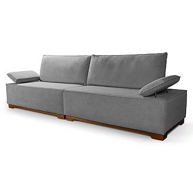Sofá Bouclê Cinza 2,00m: Conforto Deluxe!