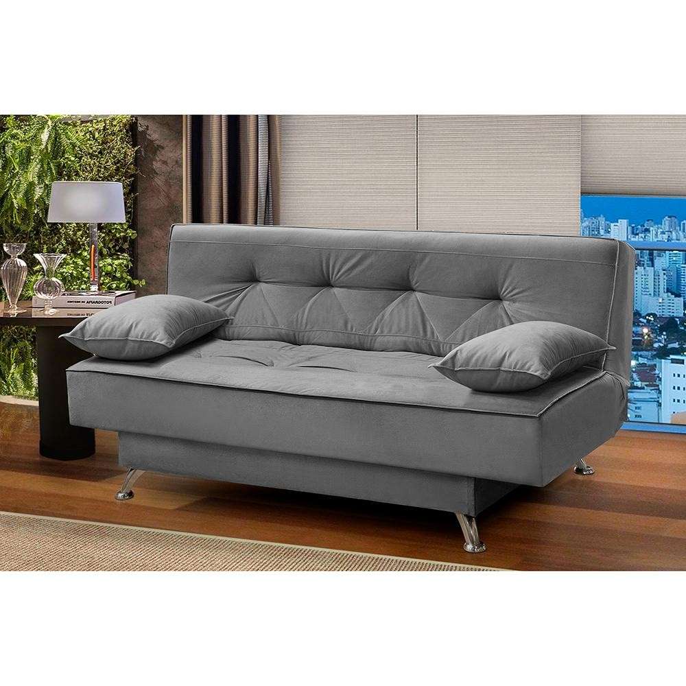Sofá Cama 1,80m Suede Cinza: Conforto e Praticidade