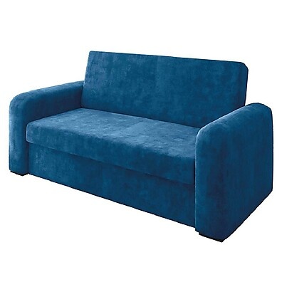 Sofá Cama 2 Lugares Veludo Azul – Conforto e Versatilidade