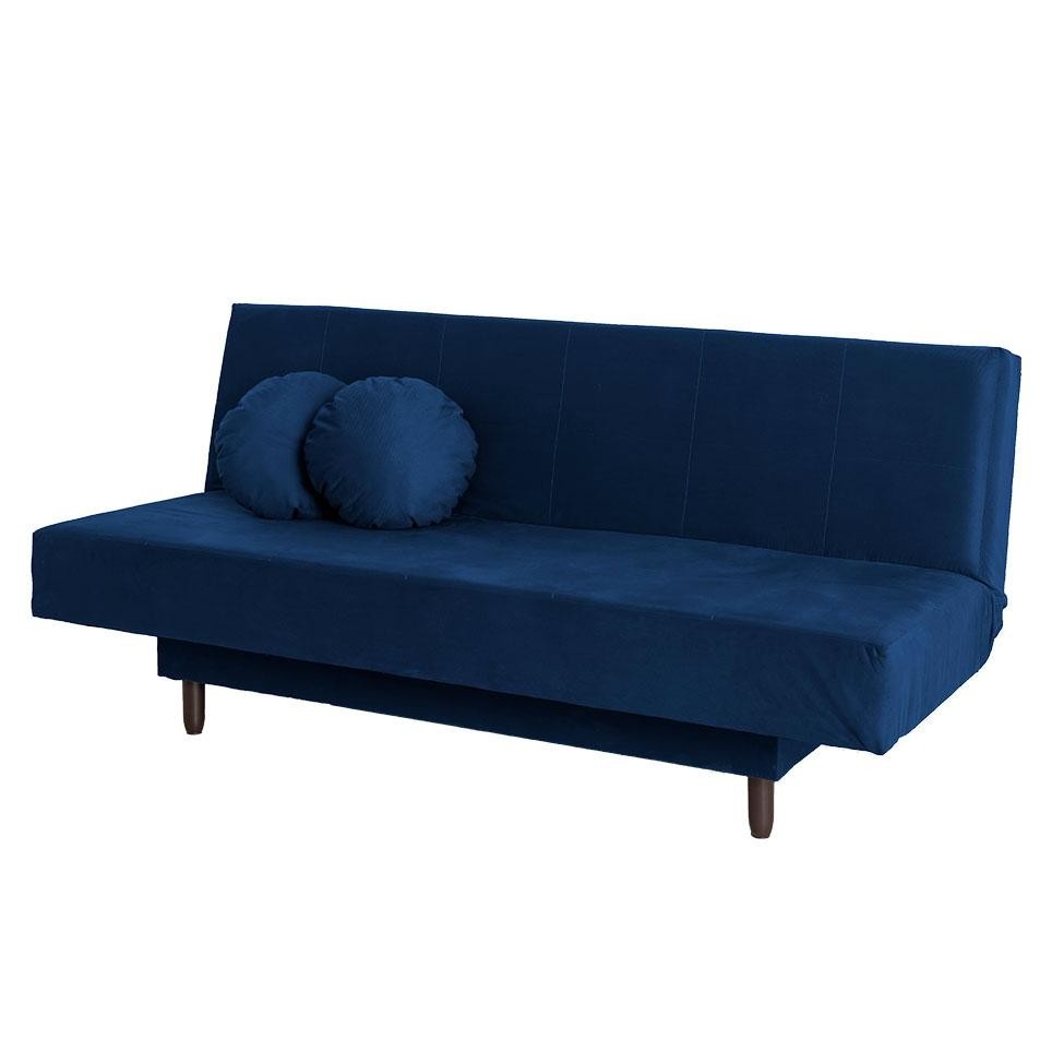 Sofá-Cama Casal 3 Lugares Jimmy Suede Azul Marinho: Conforto e Estilo