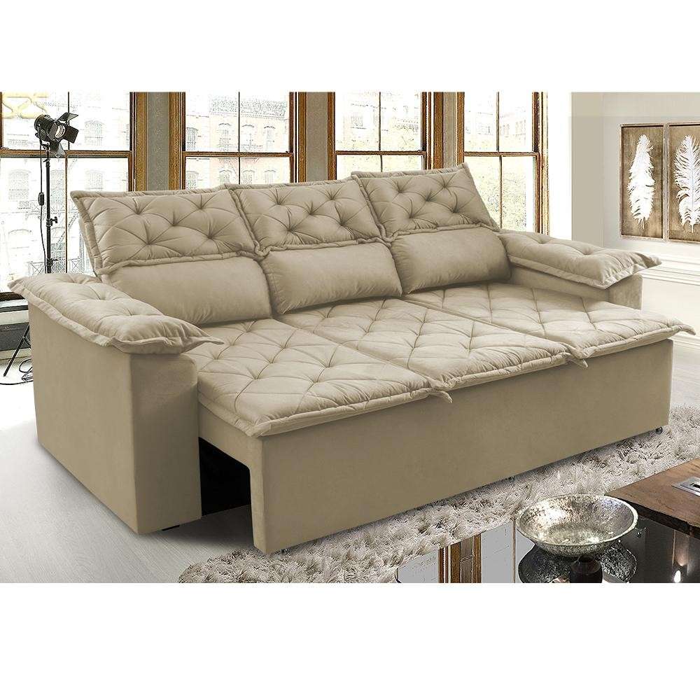 Sofá Cama Retrátil 3 Lugares inBox: Conforto Total!