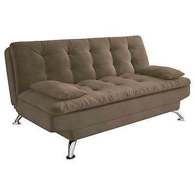 Sofá-Cama Suede Marrom: Conforto Premium 3 em 1