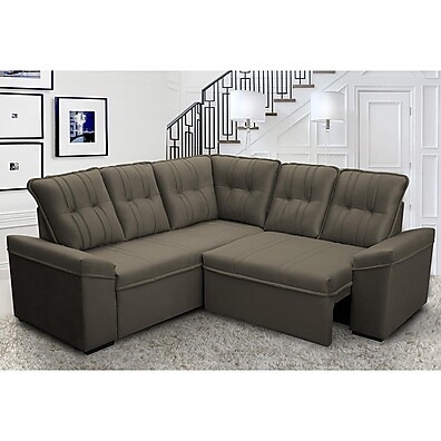 Sofá Canto London Tabaco Suede Velut: Conforto e Estilo