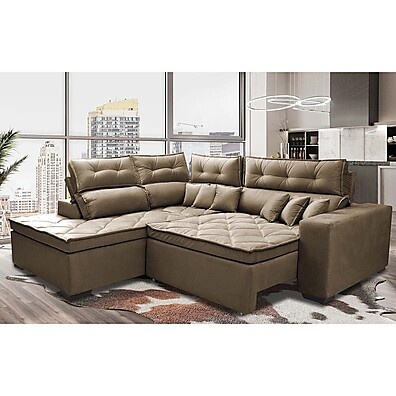 Sofá de Canto Reclinável com Cama: Conforto e Estilo em 2,60m