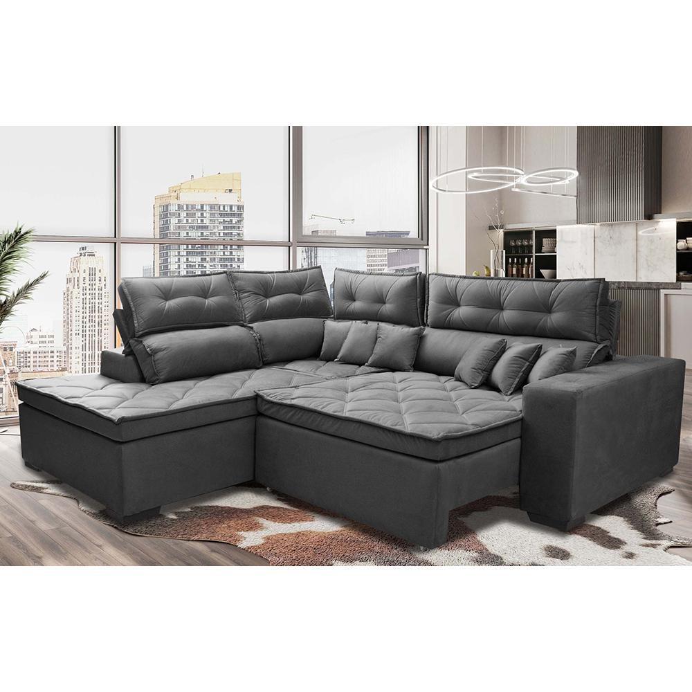 Sofá de Canto Retrátil inBox Platinum: Conforto e Design!