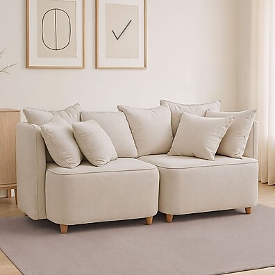 Sofá Liverpool Bipartido 160cm Bege – Conforto e Estilo Moderno