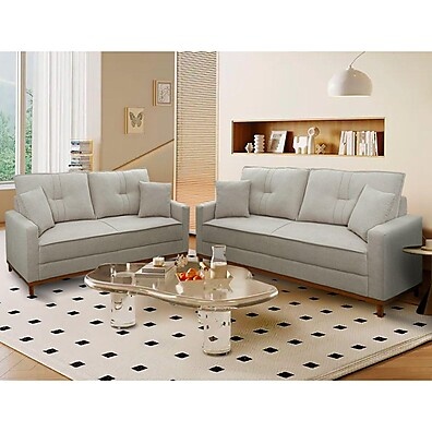 Sofá Living Malibu Bouclê: Conforto e Estilo!