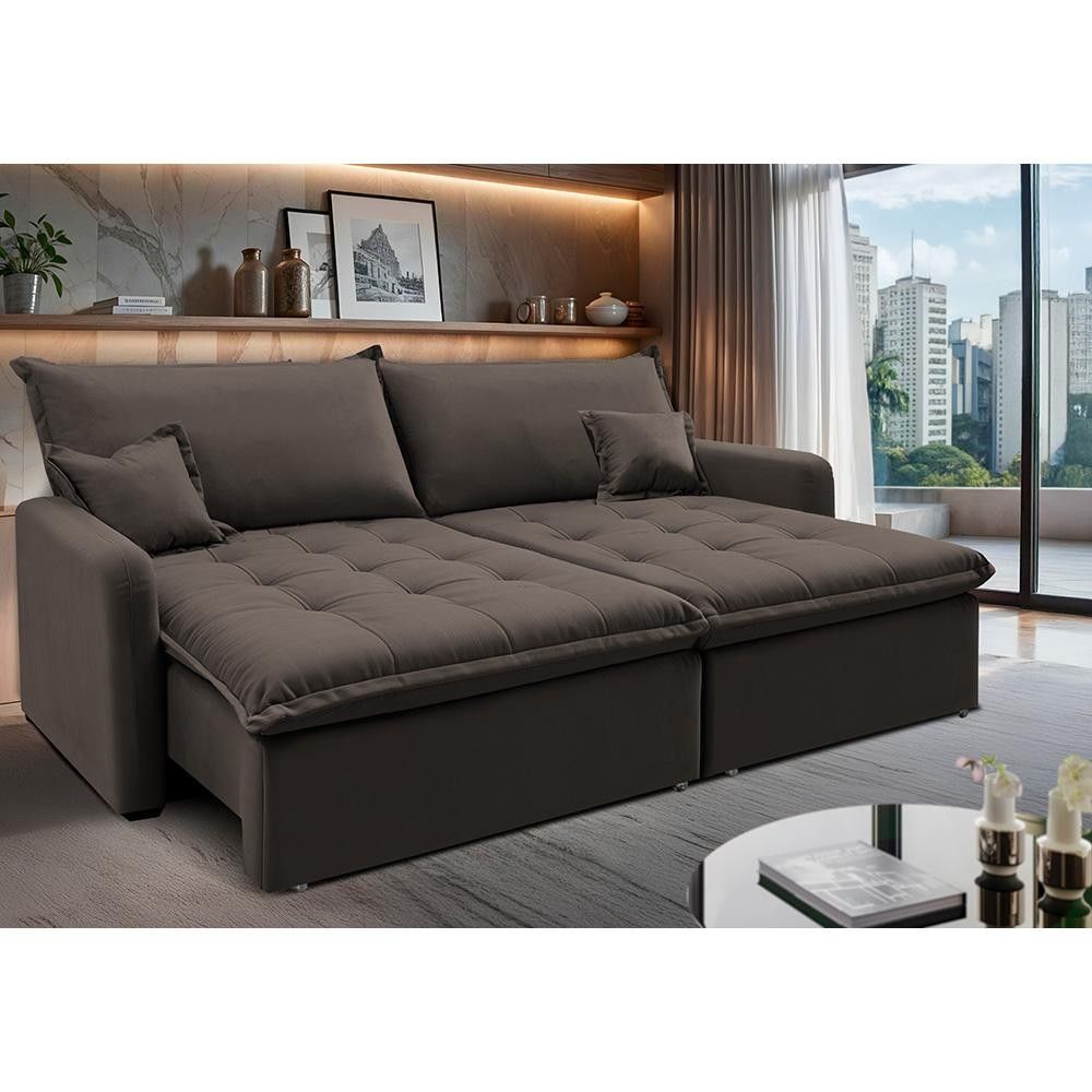Sofá Retrátil 1,60m Luna: Conforto e Cama inBox