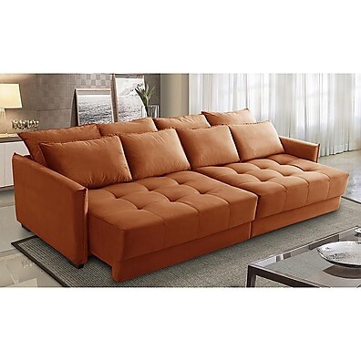Sofá Retrátil 2,50m Carol Veludo – Conforto e Elegância