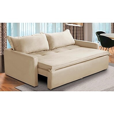 Sofá Retrátil 2m com Molas Kiara Suede – Conforto e Estilo