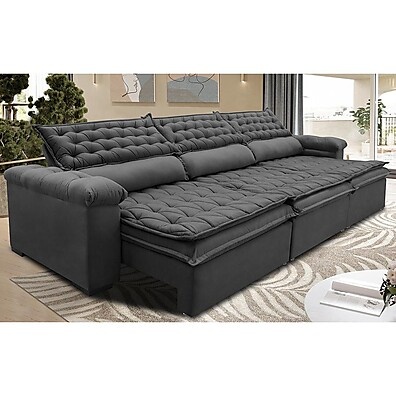 Sofá Retrátil 4,12m: Conforto e Elegância!