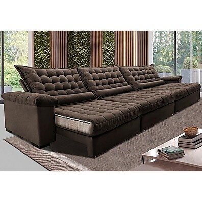 Sofá Retrátil Big Space 4,15m: Conforto Premium