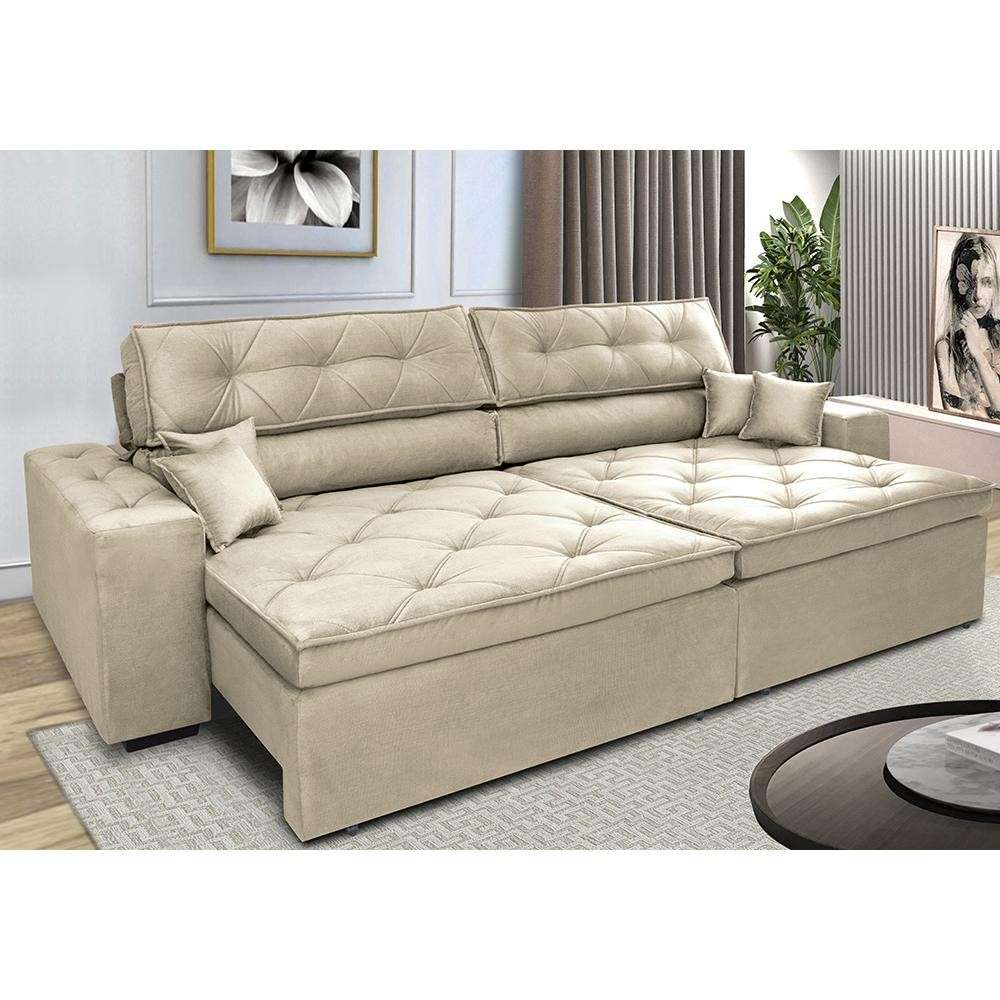 Sofá Retrátil e Reclinável 2,32m: Conforto e Estilo!