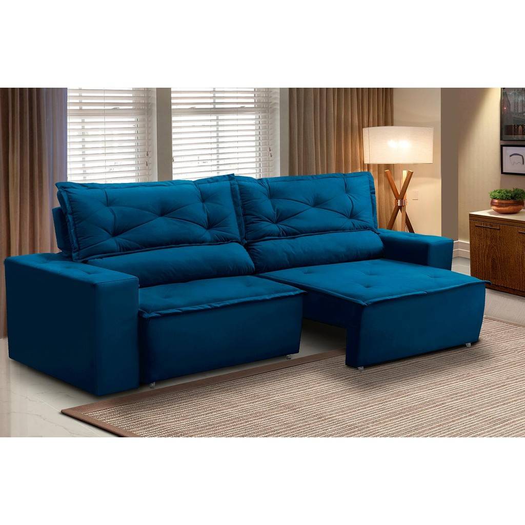Sofá Retrátil e Reclinável 3 Lugares 2m Livia Suede
