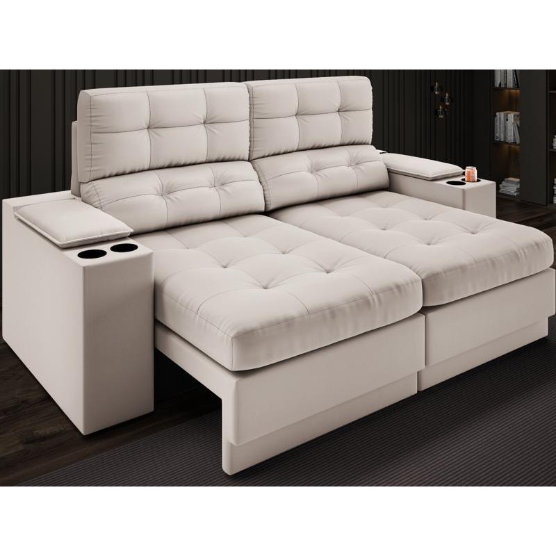 Sofá Retrátil Eureka: Conforto e USB - NETSOFAS