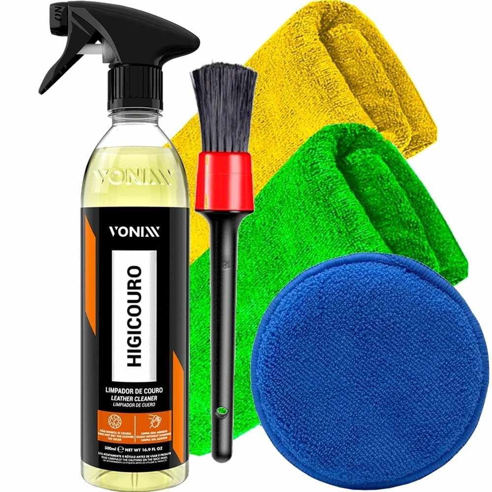 Kit Completo Limpeza e Higienização de Couro: Banco, Sofá, Bolsa e Estofado - Vonixx e Karbox