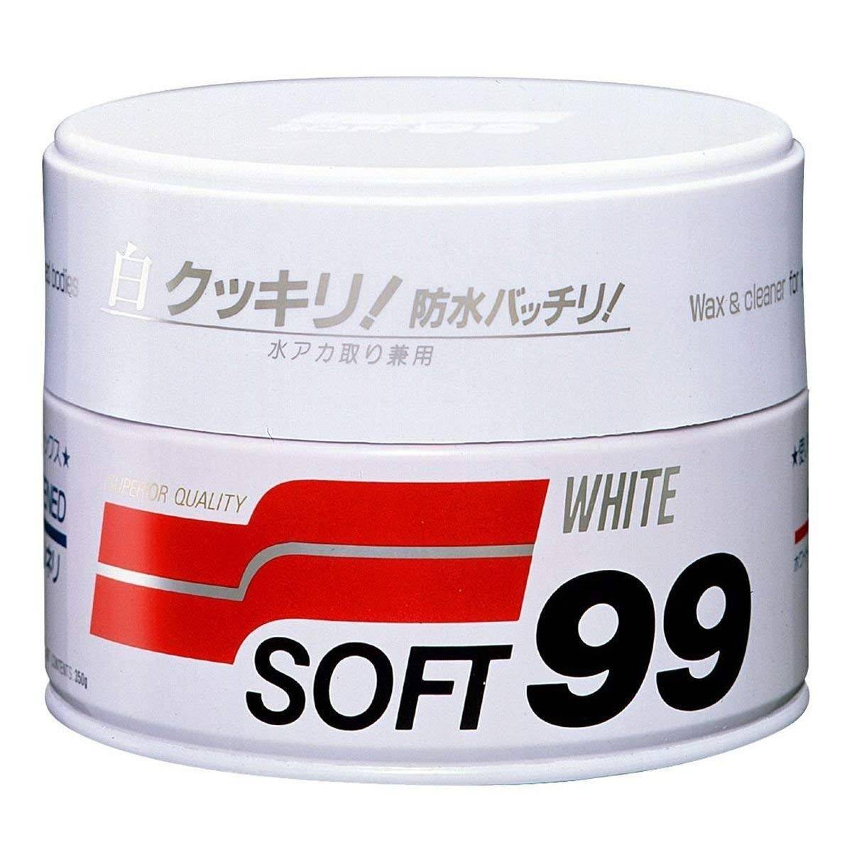 Cera Carnaúba para Carros Brancos - 350g Soft99 White Wax Cleaner