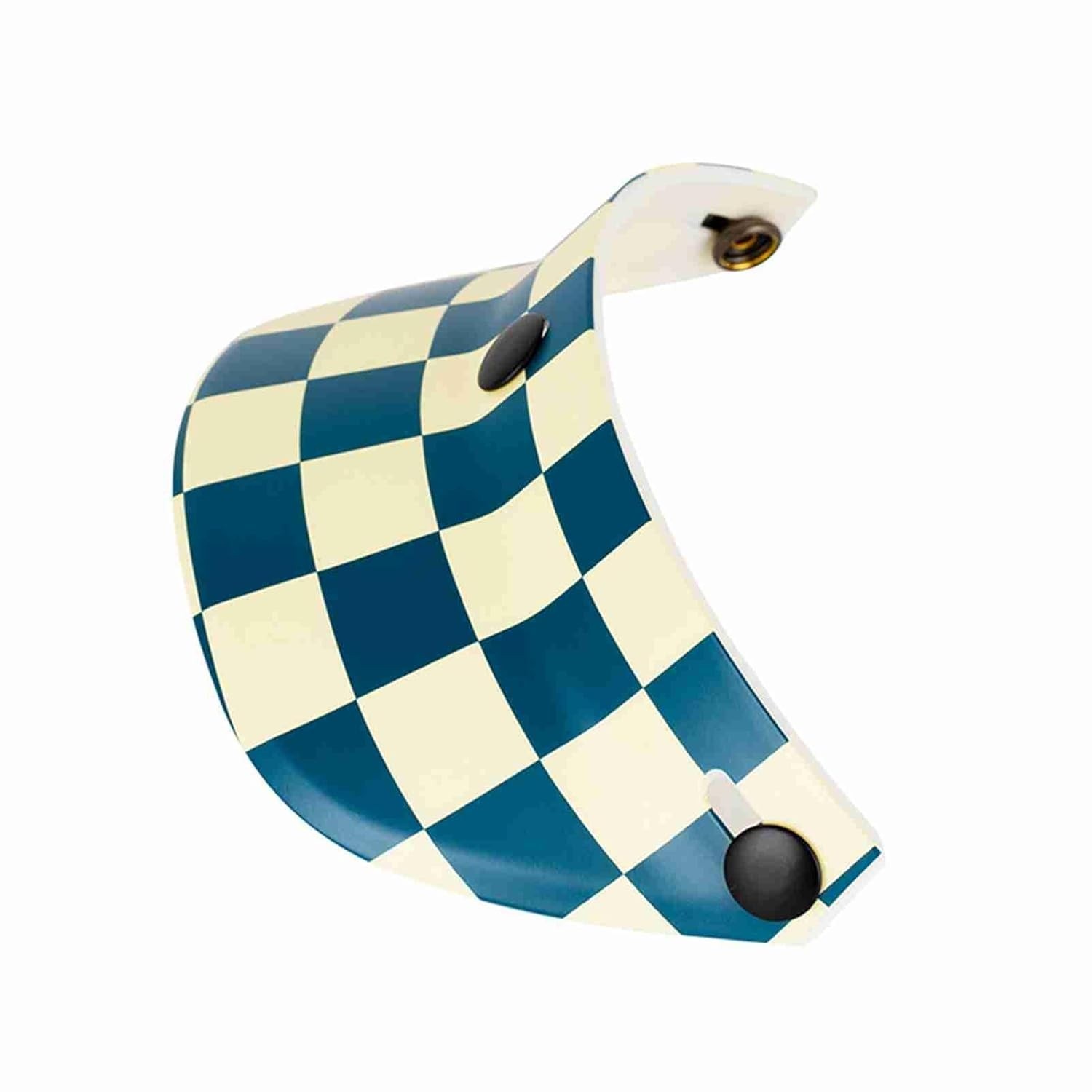 Viseira Capacete Retrô Azul e Branco: Estilo Vintage e Proteção Solar para Motociclistas
