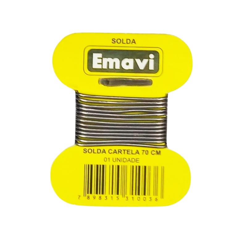 Solda Emavi 70cm para Eletrônica: Cartela Profissional com Chumbo