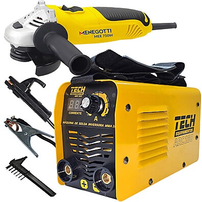 Solda + Esmerilhadeira: Kit Completo 160A