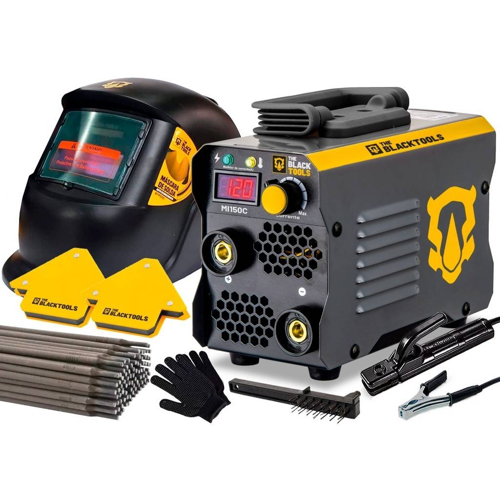 Solda Inversora 120A The Black Tools: Kit Completo!
