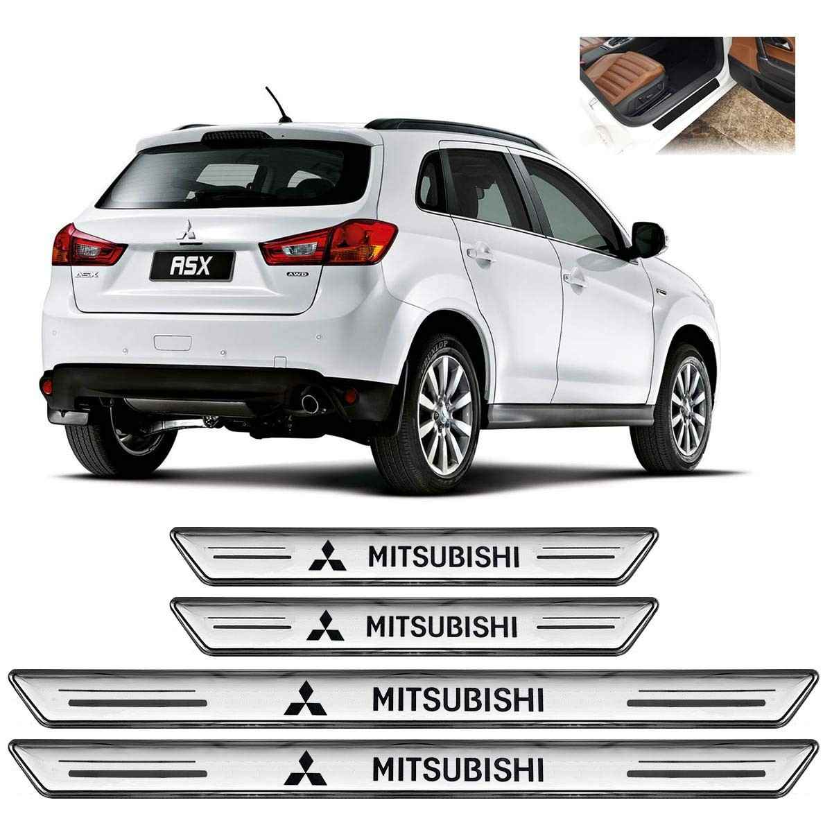 Soleira Platinum Mitsubishi ASX 2010-2020 4 Peças Prata - Proteção e Estilo Premium