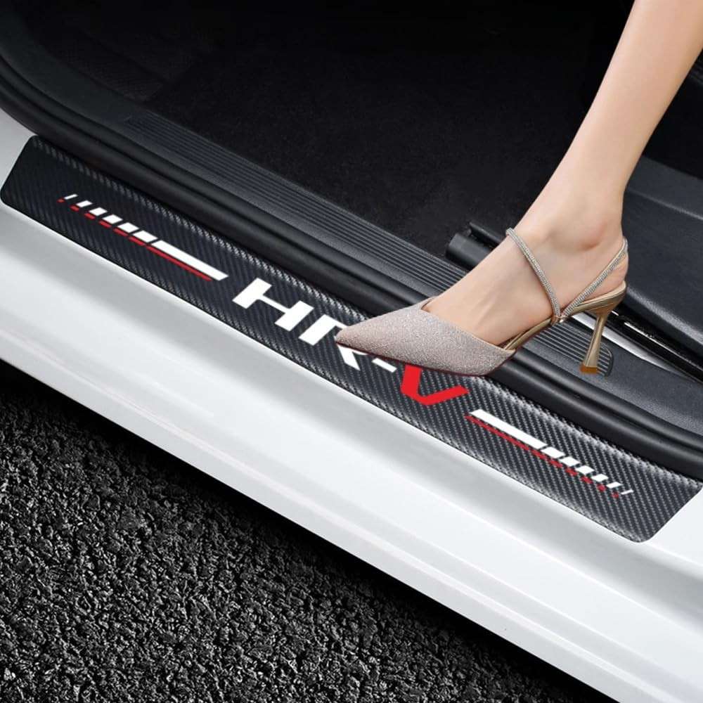 Protetores de Soleira de Porta HR-V (4 Peças) - Couro Fibra de Carbono Premium